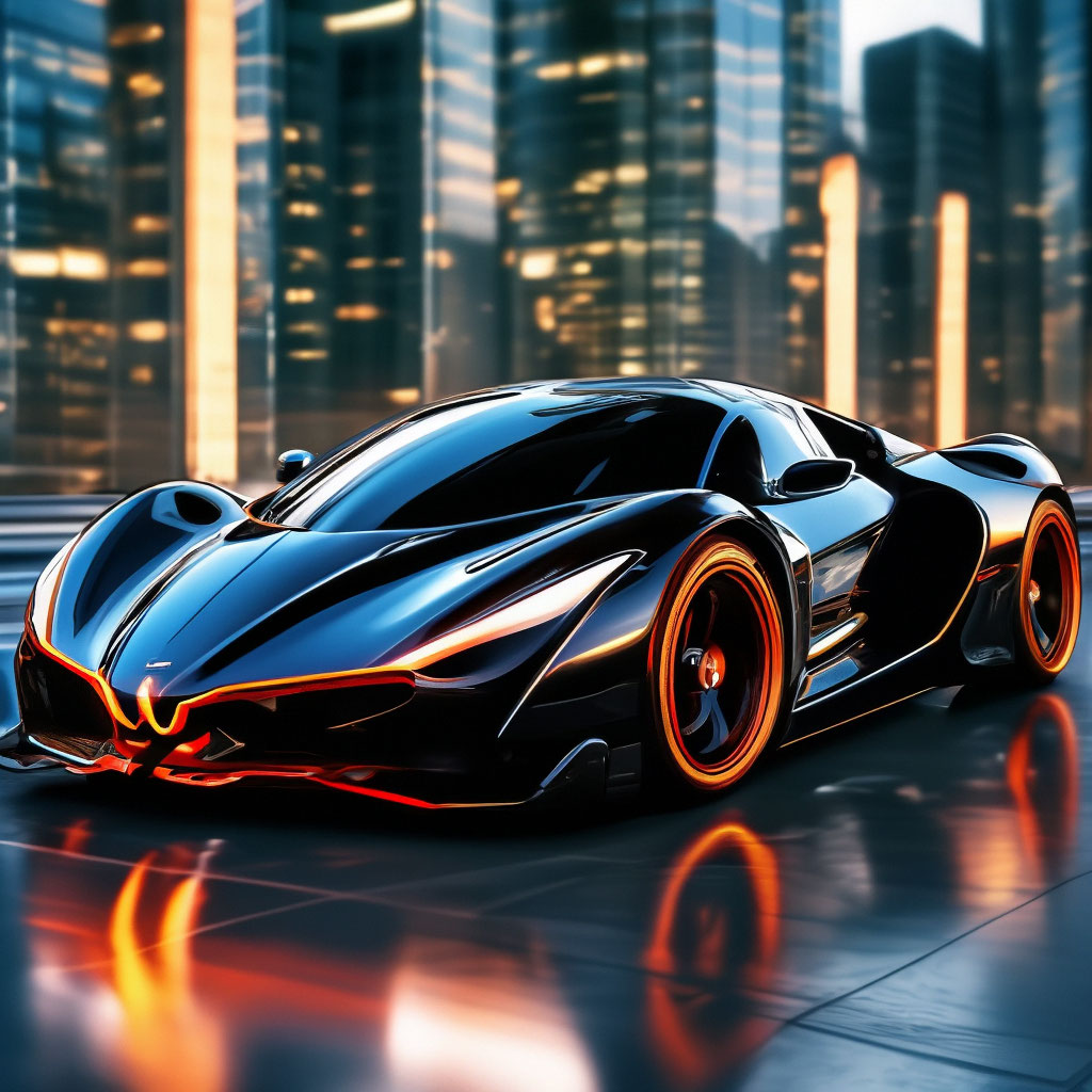 "Branded alien supercar design, black neon, high quality, high ...
