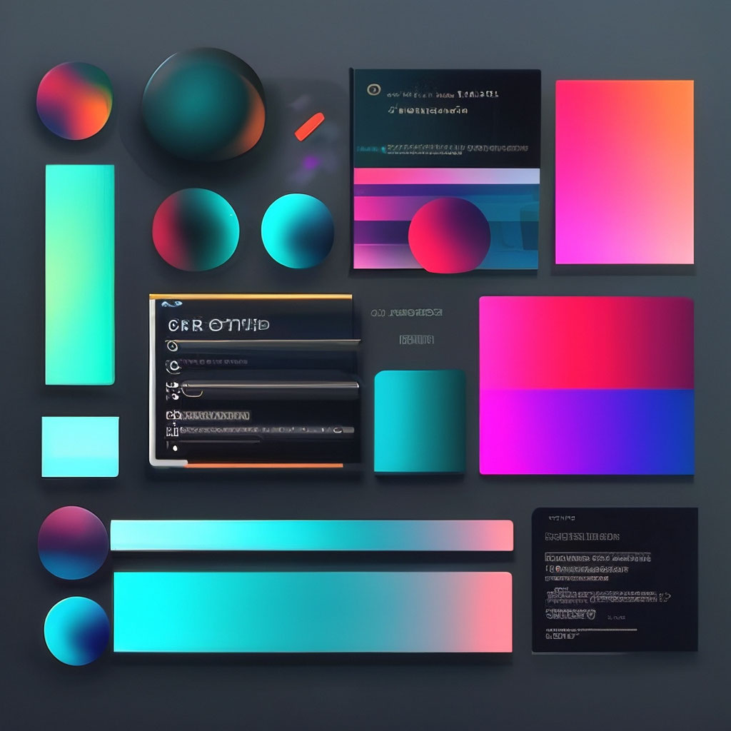 "Website elements, analogous color schemes, clipart set, web design ...