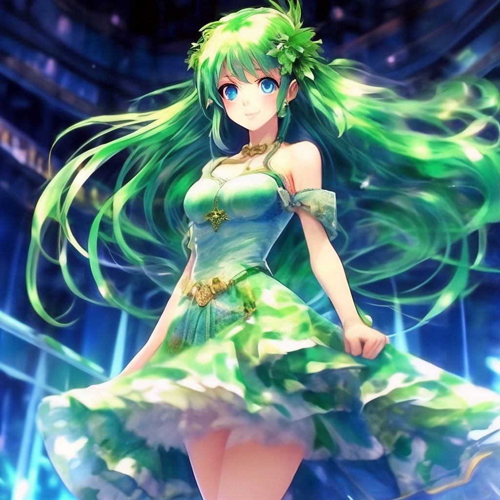 blue hair green dress character If Fauna got to make Aurora a Dress, I'm actually team pink but anyways  Here's #princessaurora with a green dress based on her #conceptart I  thought I'd be fun to continue with