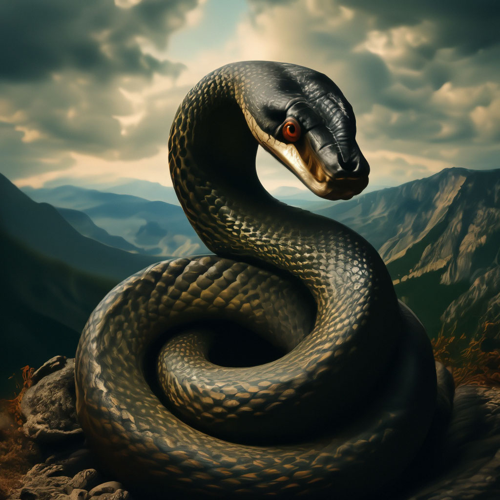 "The sixth was a snake" — image created in Shedevrum