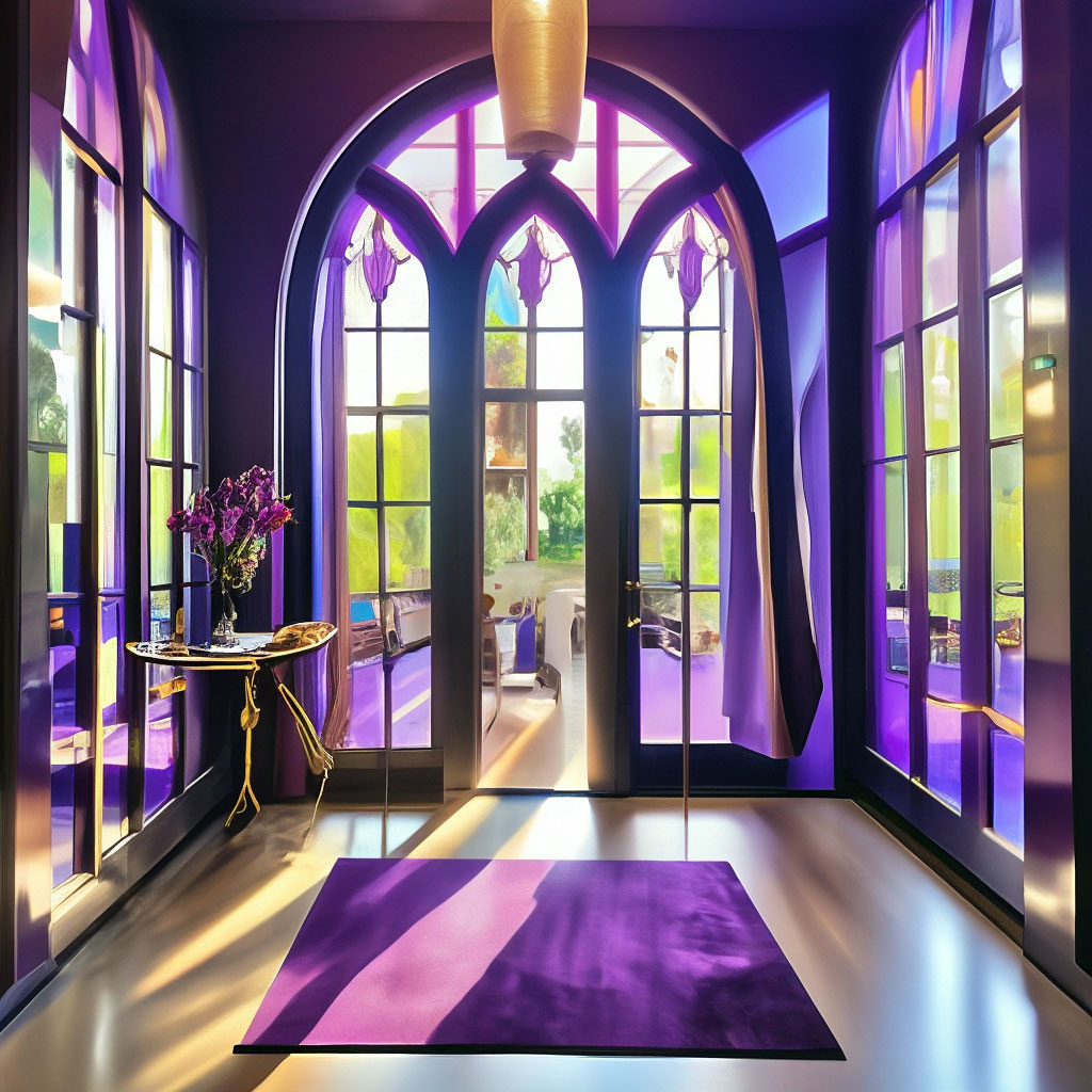"An entrance hall room in an apartment with furniture consisting of ...