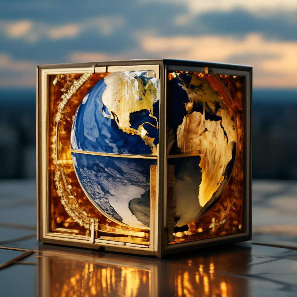 "Planet earth in the form of a Lemarchand box 4k, hdr" — image created ...