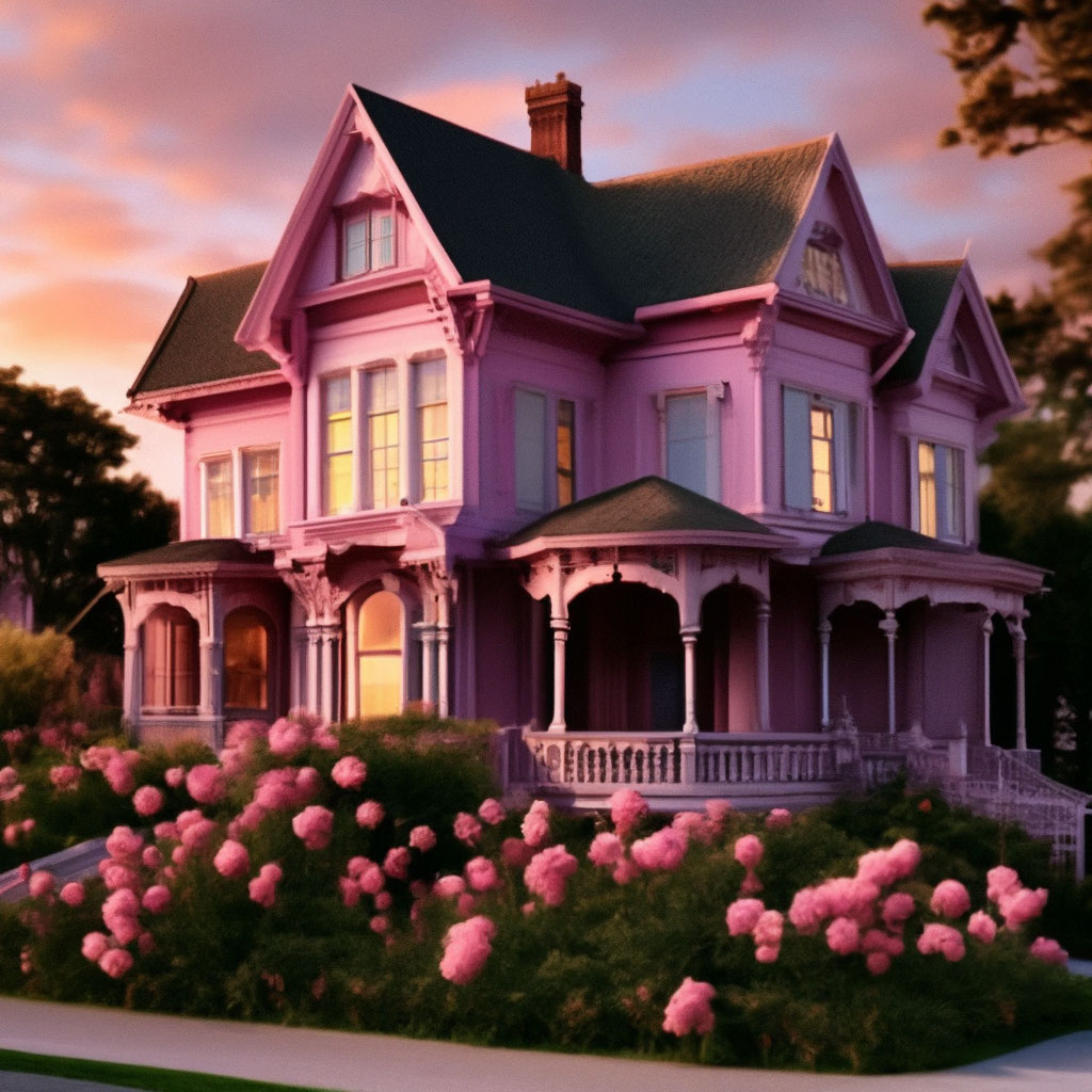 #634. Фото розового дома в восточном стиле с узорами