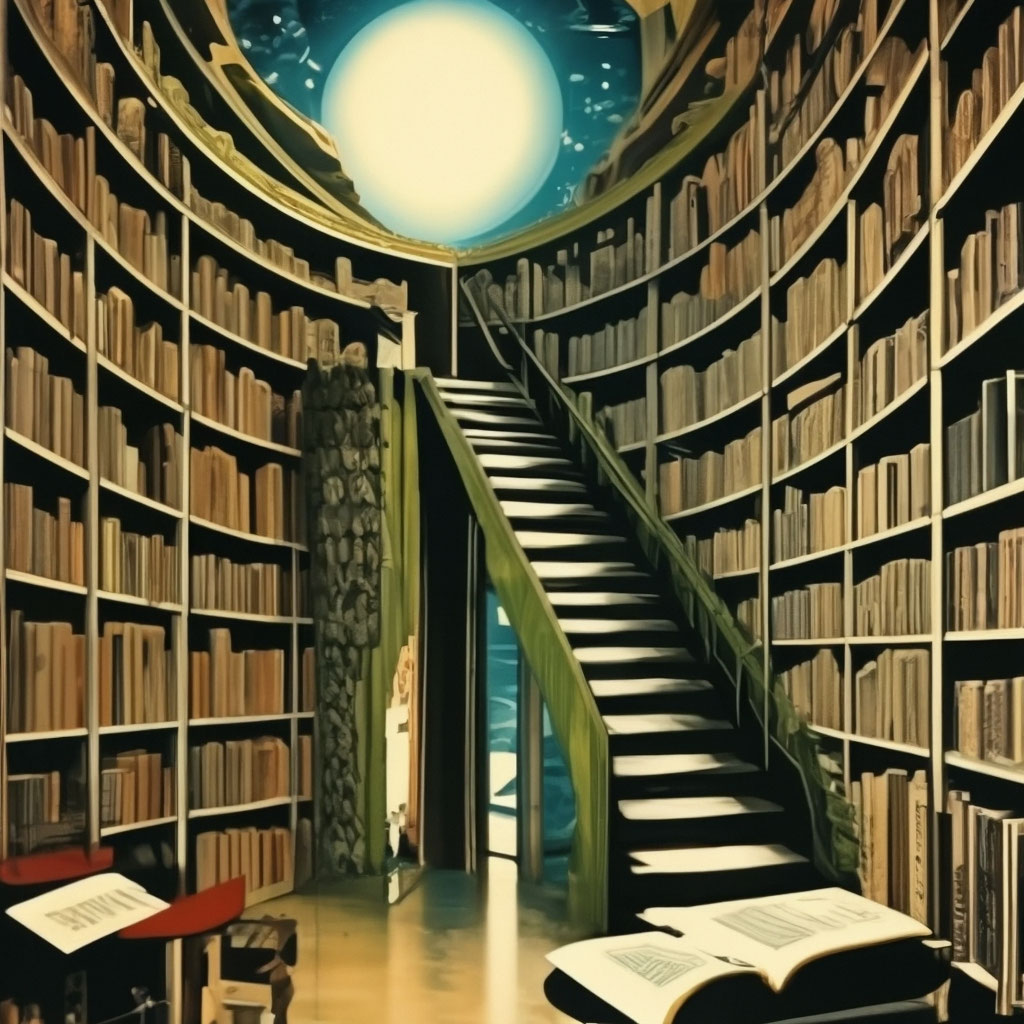 "The secret library The world of quantum wonders" — image created in ...