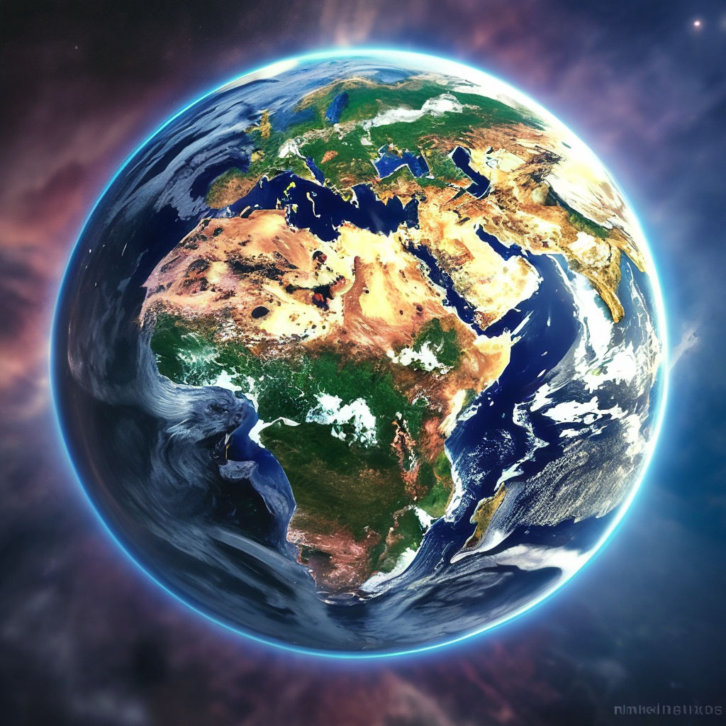 "The center of the planet earth" — image created in Shedevrum