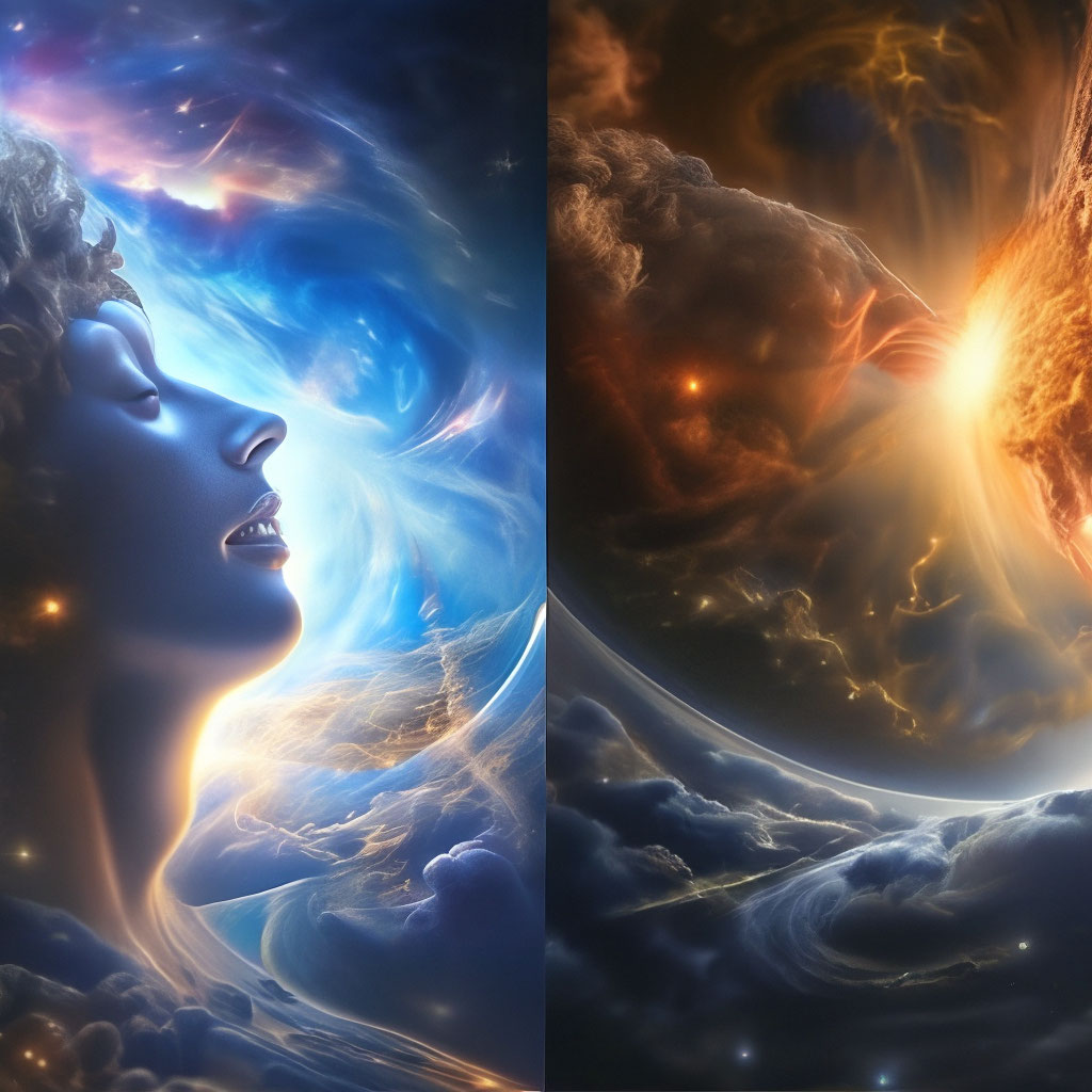 "Creation of the universe photorealism" — image created in Shedevrum