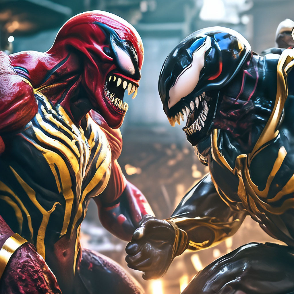 "Venom vs Titan Thanos Thanos and venom marvel fight,hyperrealism ...