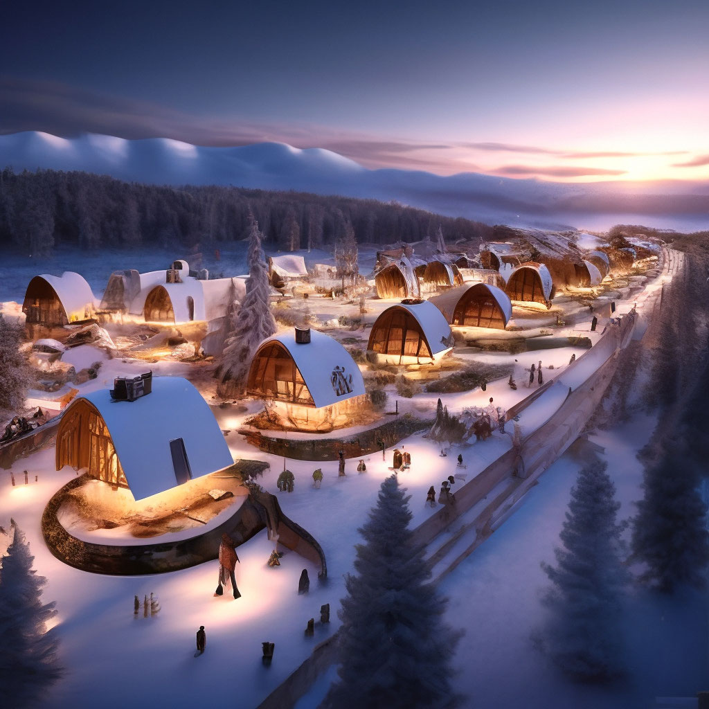 "Village for the new year 2024" — image created in Shedevrum