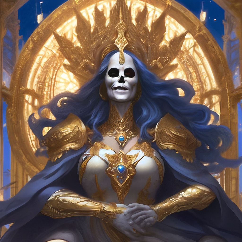 "Her Majesty the Goddess Mortis" — image created in Shedevrum