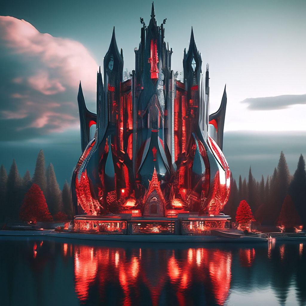 "Professional photo, 4k, anthropomorphic building, skyscraper ...