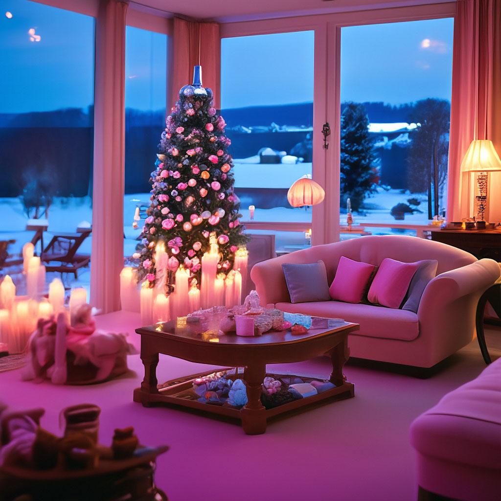 "New Year's Eve mood, New Year's interior in classic style, fireplace ...