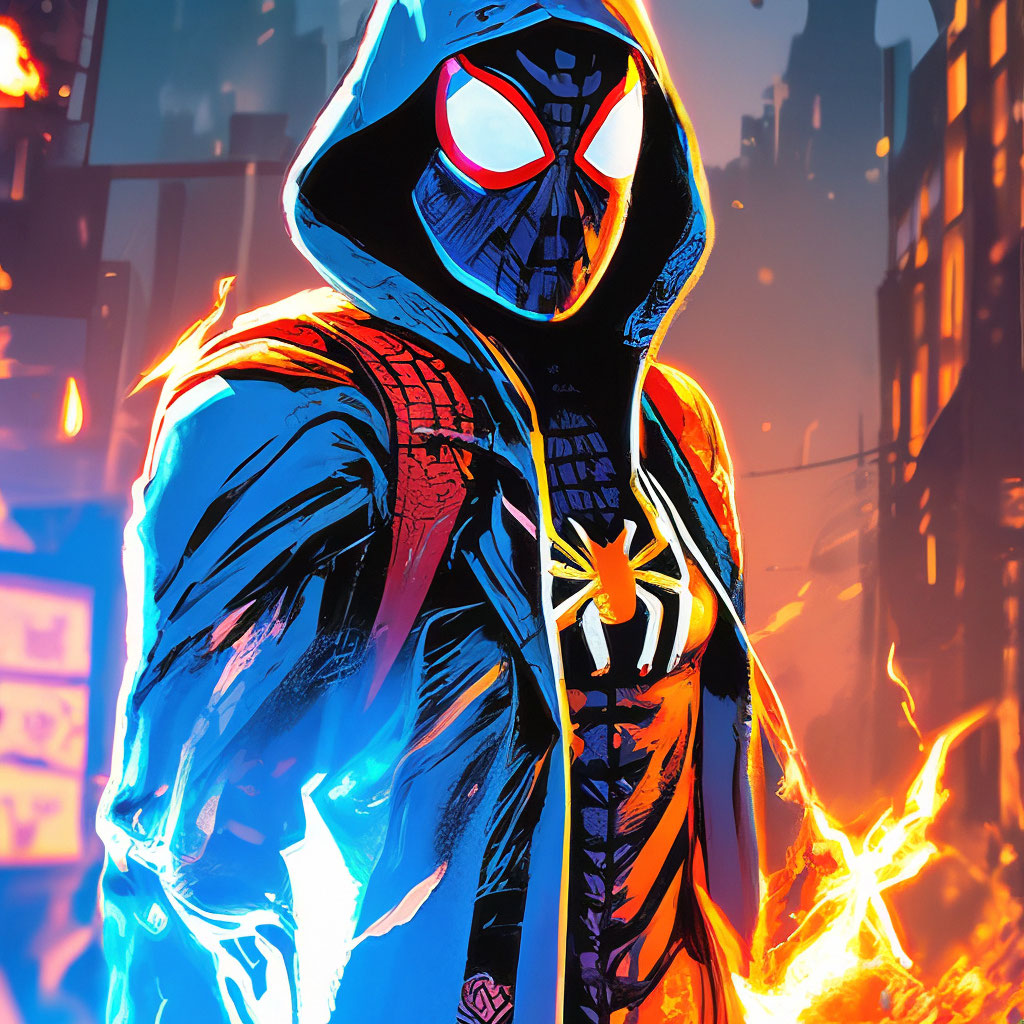  Series Comic Posters Spider man Miles Morales White Background 
