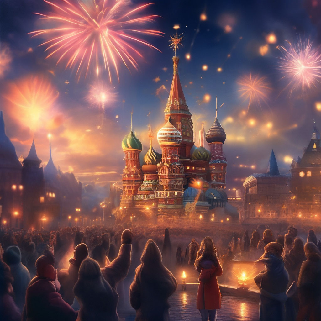 "The New Year has come, Hooray!" — image created in Shedevrum
