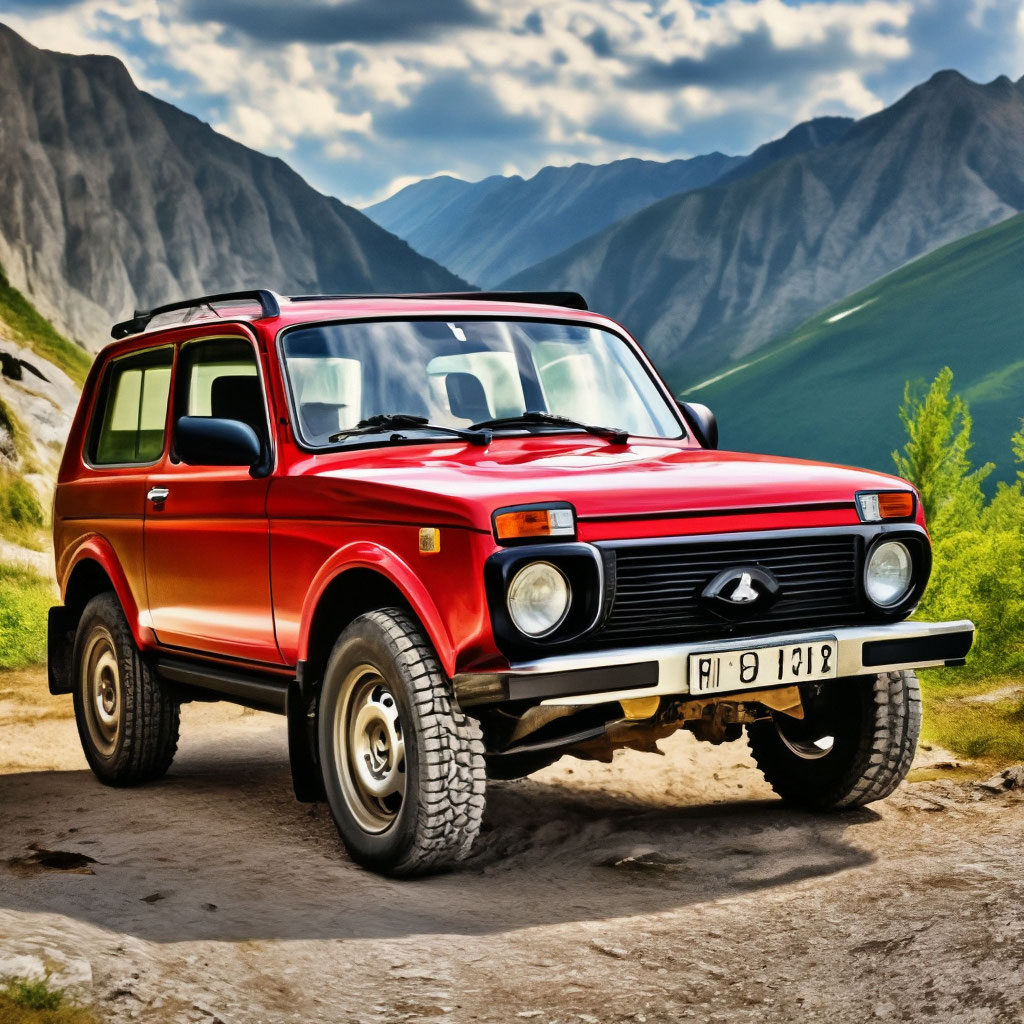 Автомир: красный внедорожник Lada Niva off-… | 🅲ергей…» — Шедеврум