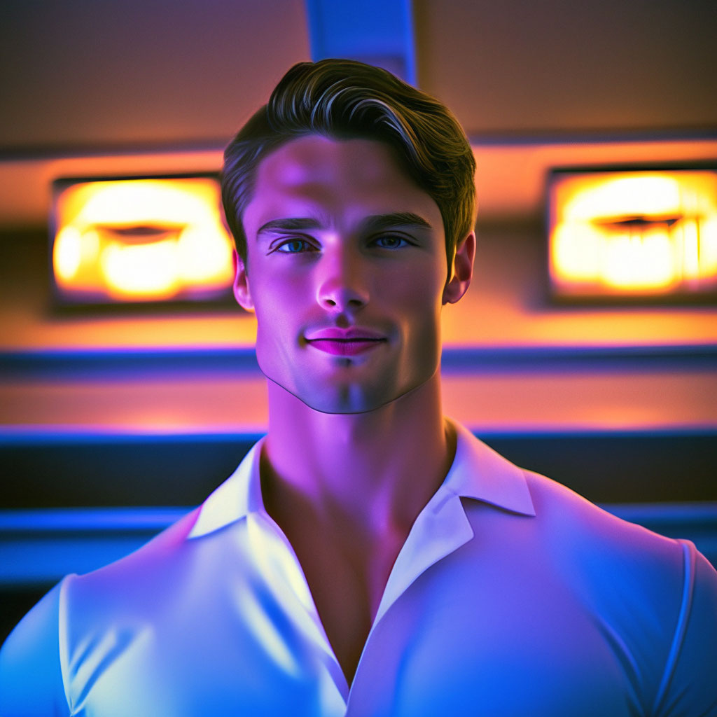 "A very handsome man" — image created in Shedevrum