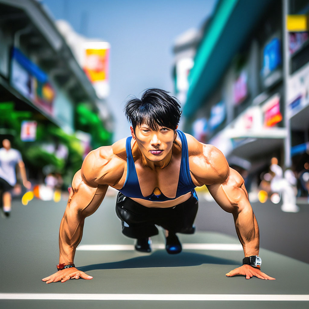 Summer.. Heat..South Korea...the spectacular k-pop bodybuilder fell ...