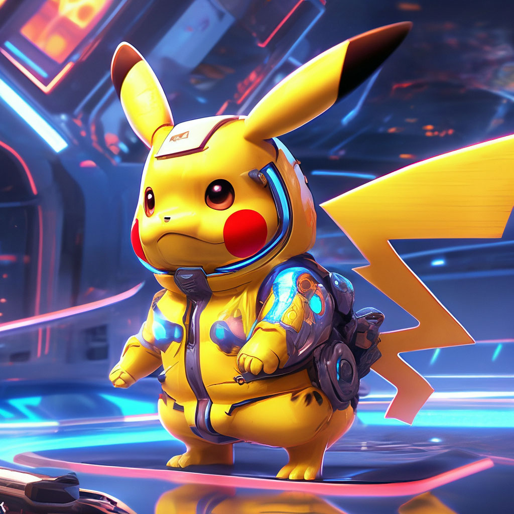 "Pikachu in sci fi style" — image created in Shedevrum