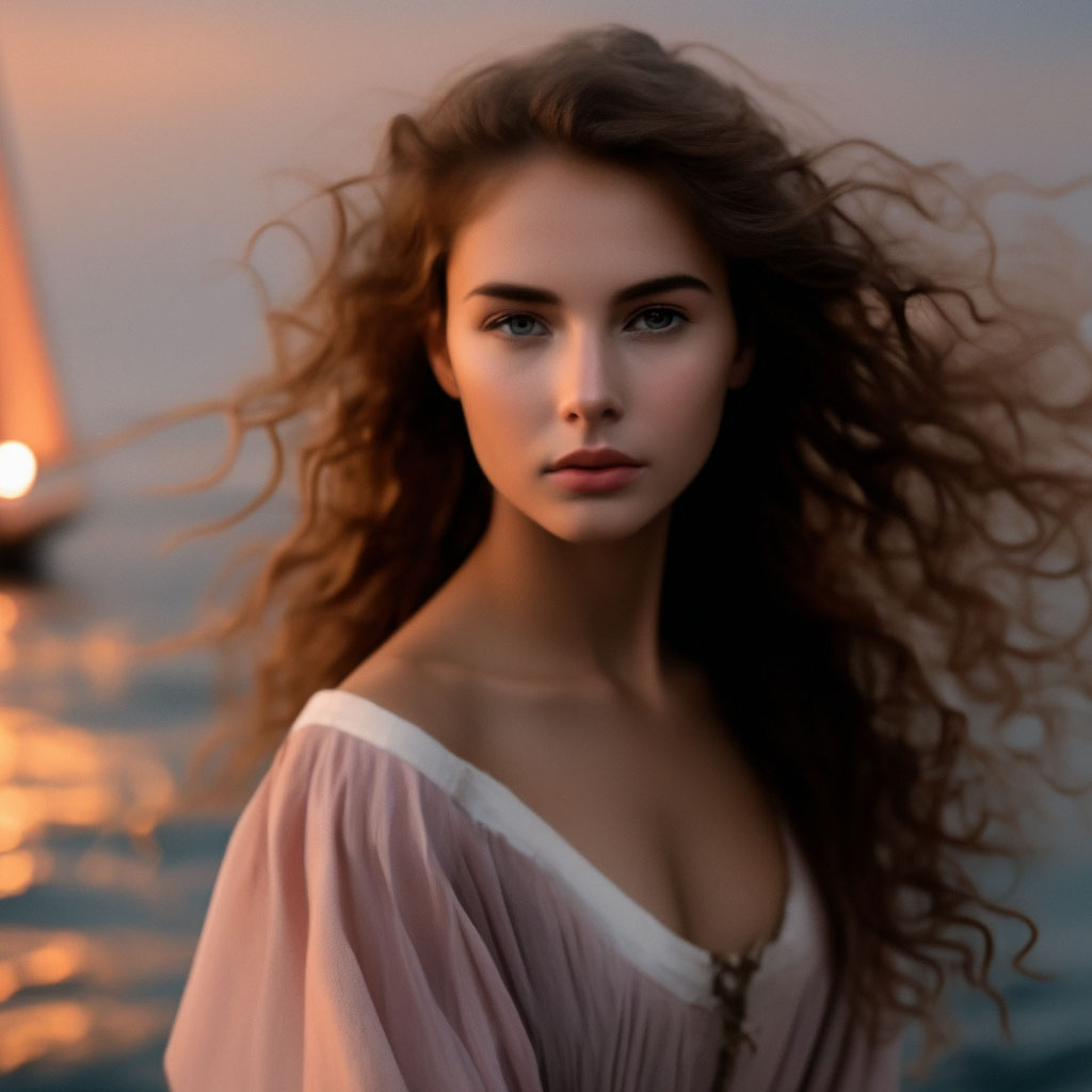 "Delicate watercolor powdery tones young Assol Scarlet sails on the ...