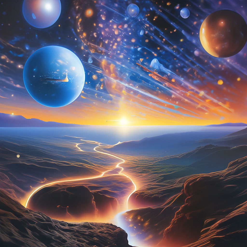 "An ever-expanding universe" — image created in Shedevrum