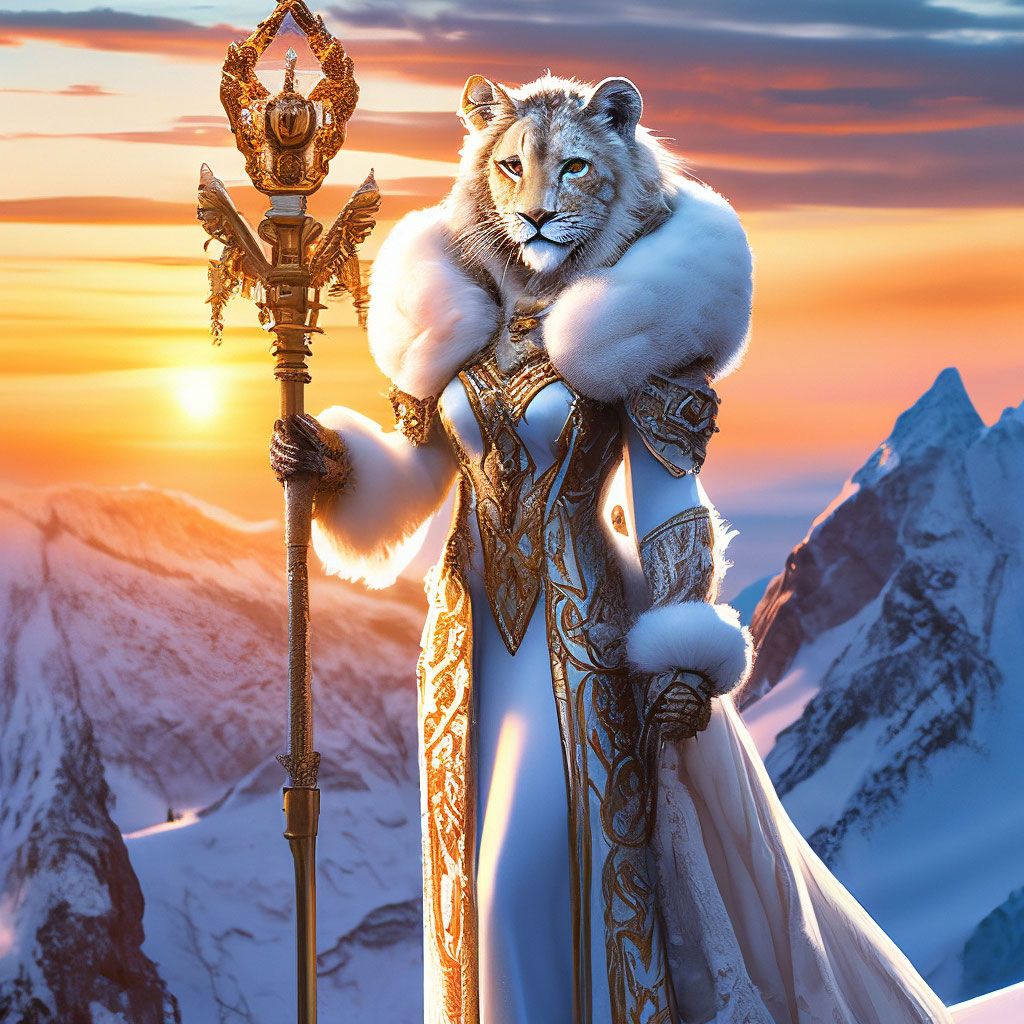 beautiful-snow-lioness-anthropomorphic-lioness-conjures-with-a-staff