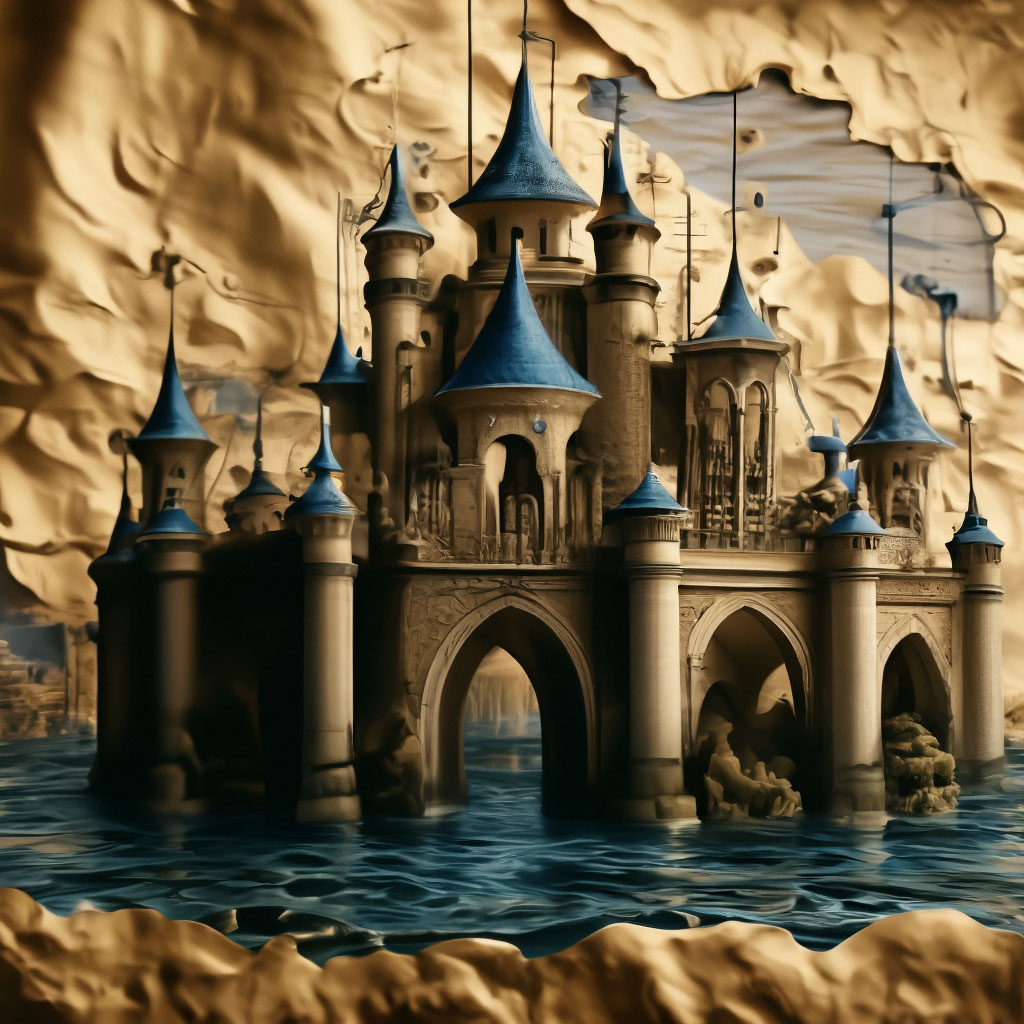 Подводный замок внутри обгорелого …» — создано в Шедевруме