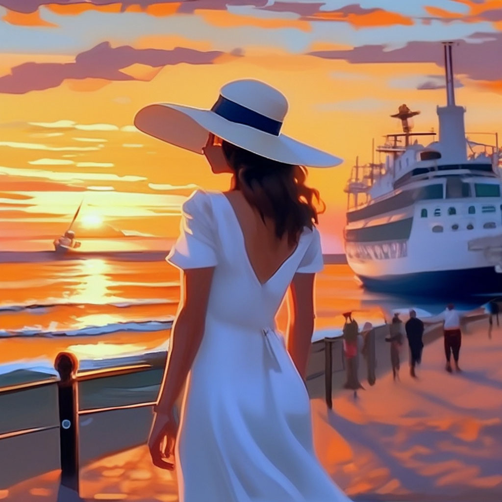 "Video, a girl in a white dress and a white hat on the seashore, a ...