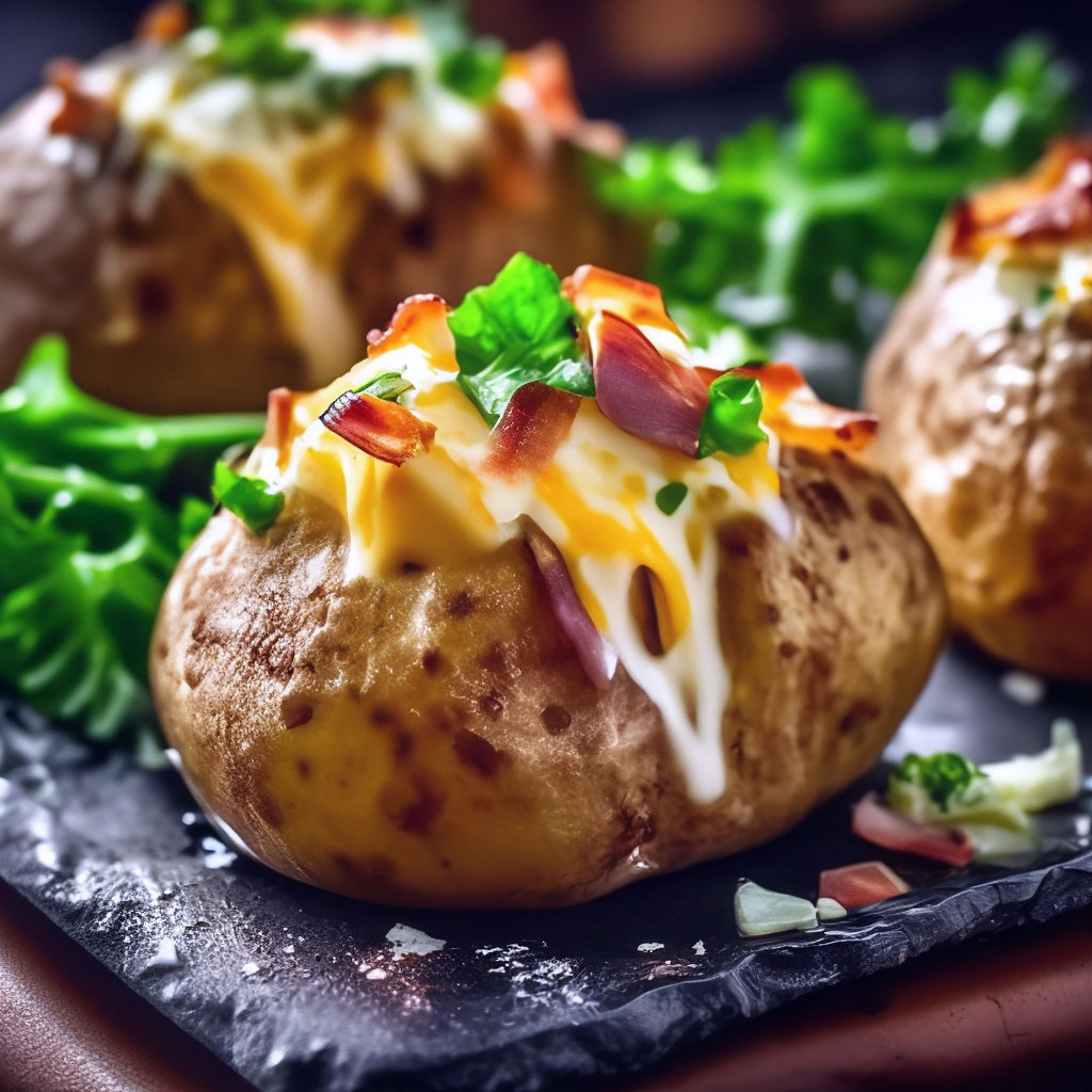 Фаршированный картофель, запеченный в беконе - Кулинарный рецепт с фото
