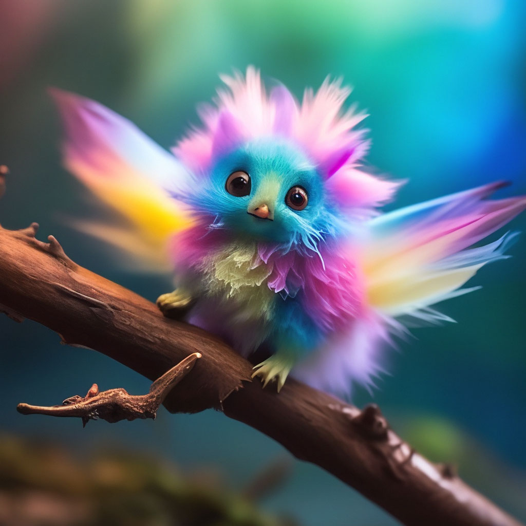 "The tiniest and cutest colorful fluffy creature with angel wings 🪽on a ...