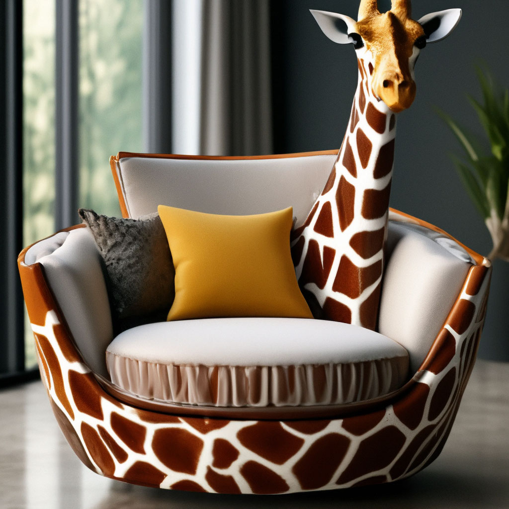 "Sofa design in the form of a giraffe A chair in the style of ...