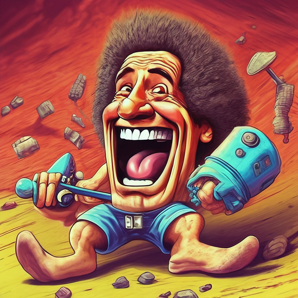 "Let's ROCK this hole!!! Funny caricature, humor cinematic ...