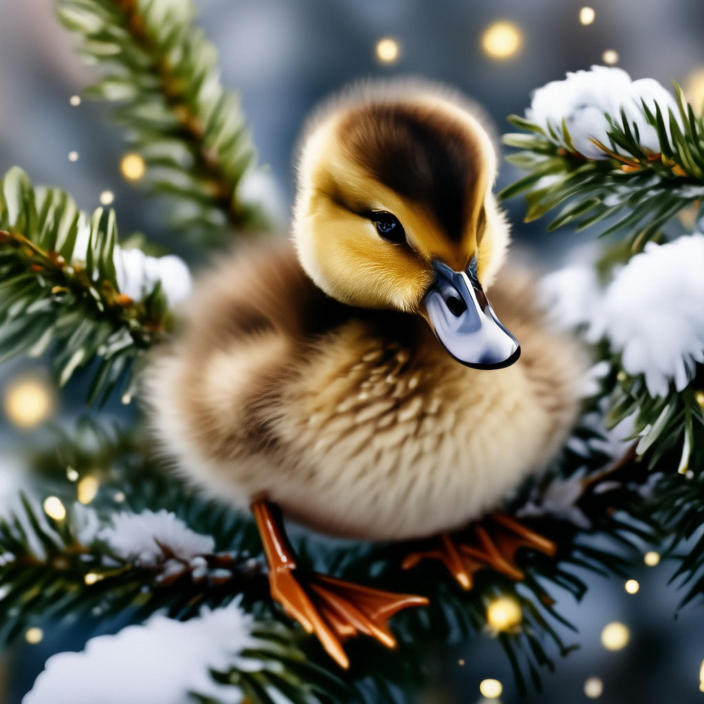 duckling-very-beautiful-on-a-branch-of-a-fir-tree-new-year-s-holiday