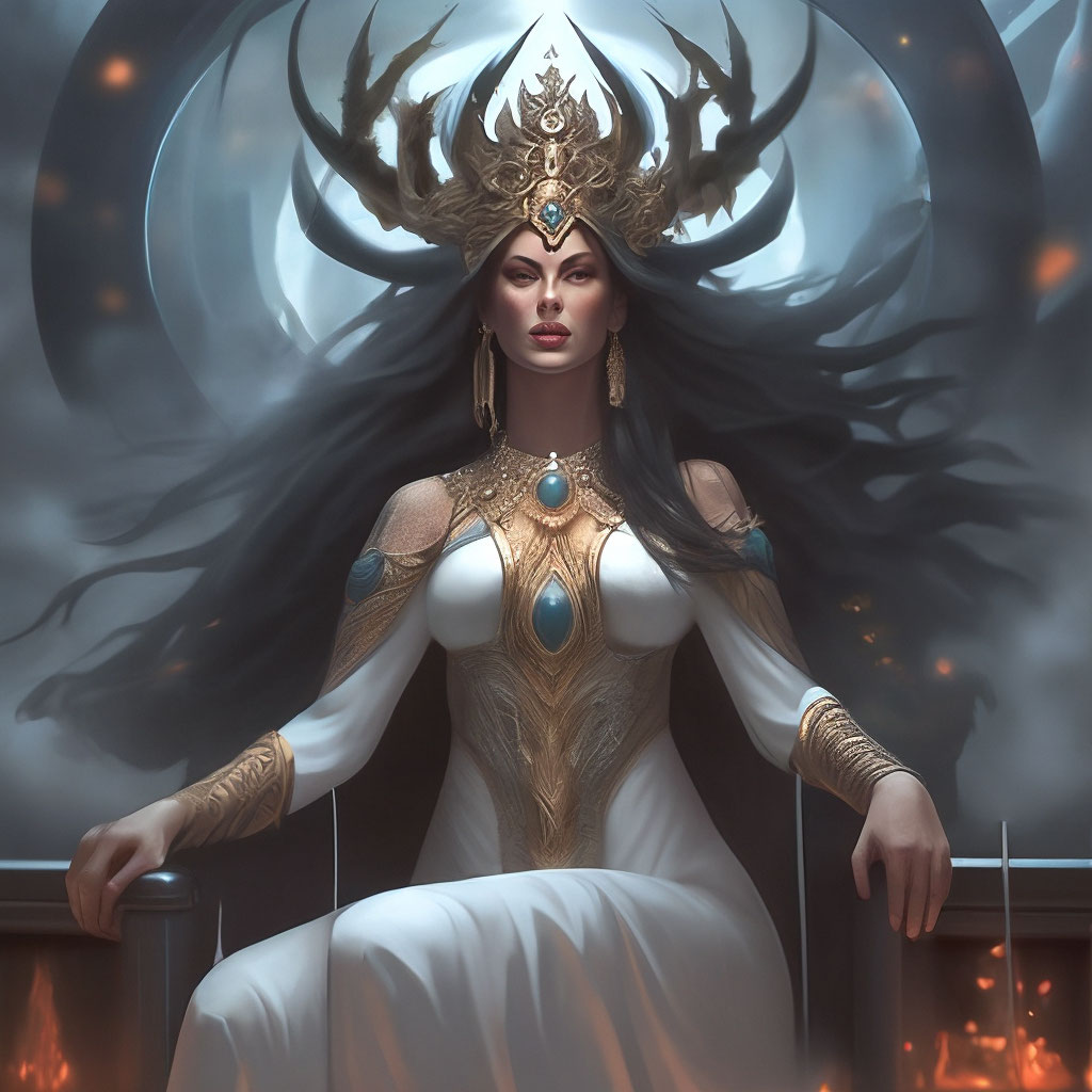 "Hel, the goddess of death" — image created in Shedevrum