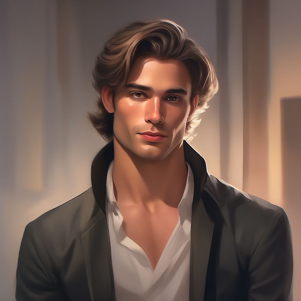 "The guy is handsome" — image created in Shedevrum
