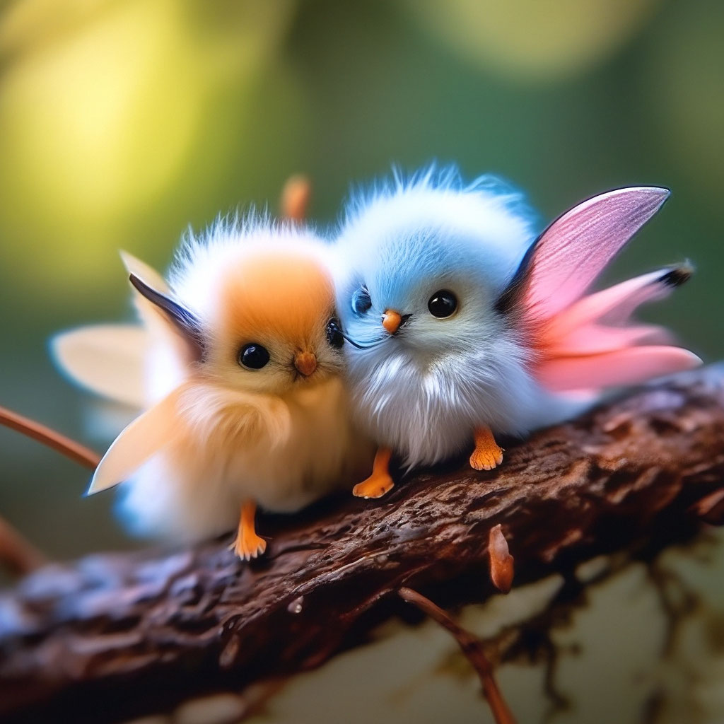 "The tiniest and cutest fluffy creature with wings 🪽on a twig and ...