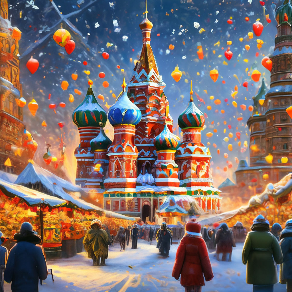 "New Year in Russia" — image created in Shedevrum