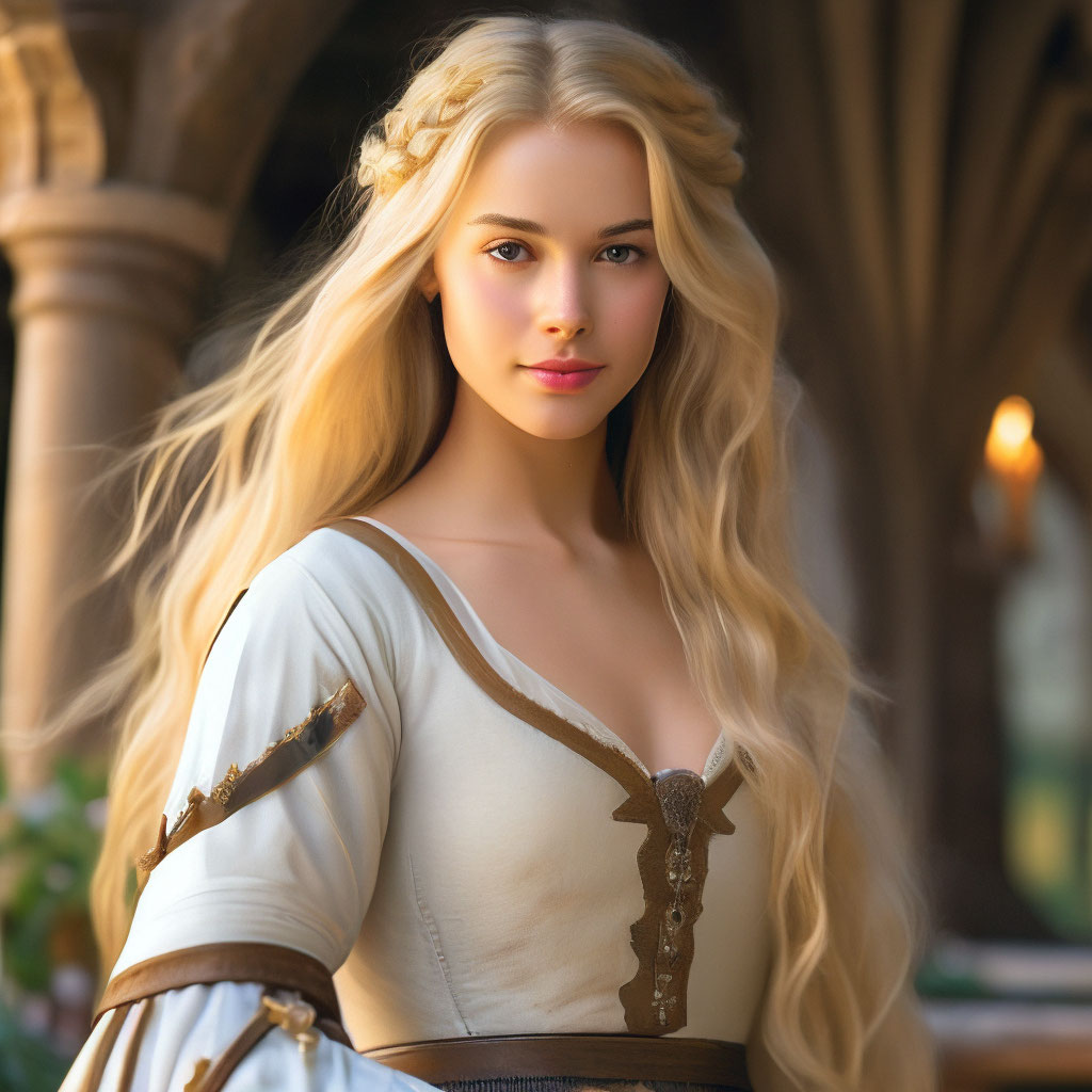 Medieval Lady Wing Long Blonde main image 0