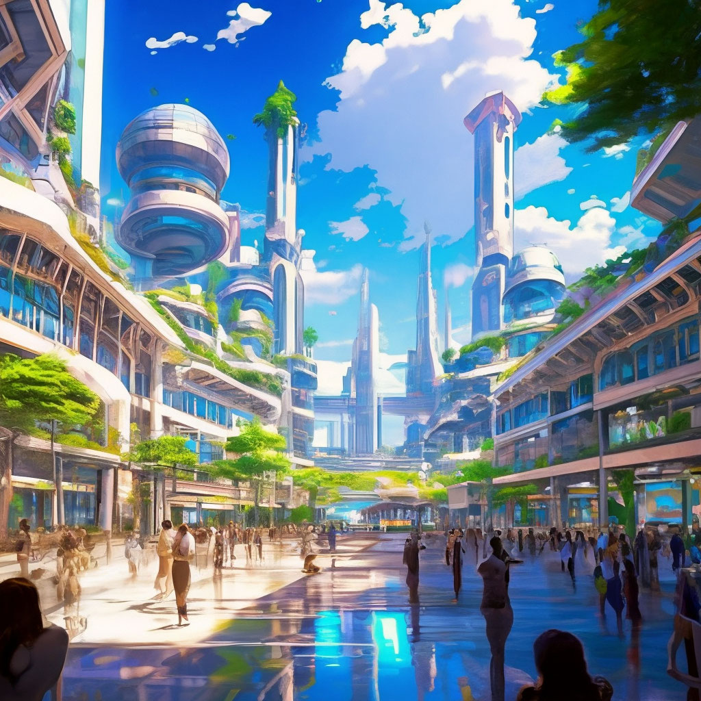 Solarpunk  City, Fantasy landscape, Eco city