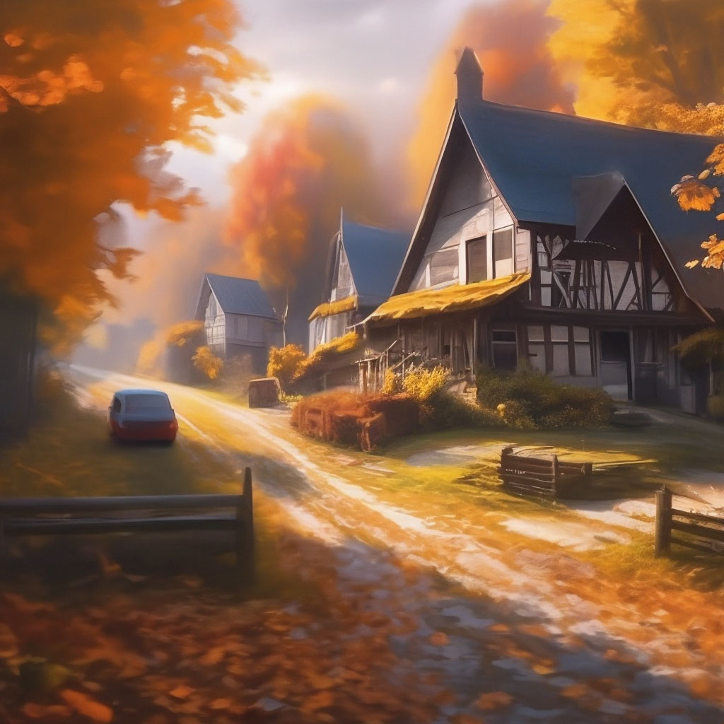 "How beautiful it is in the autumn in the village. close-up ...
