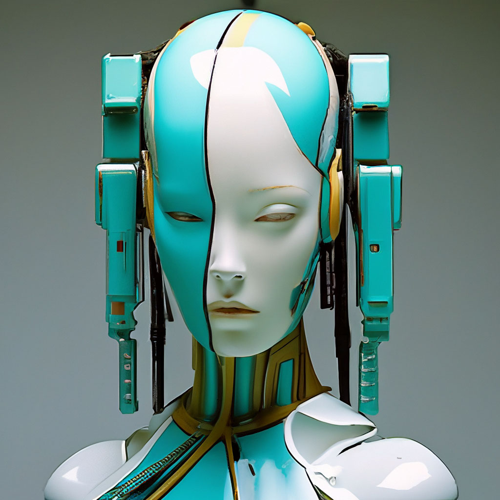 "Humanoid android, bioceramics, realistic, woman, full face, straight ...
