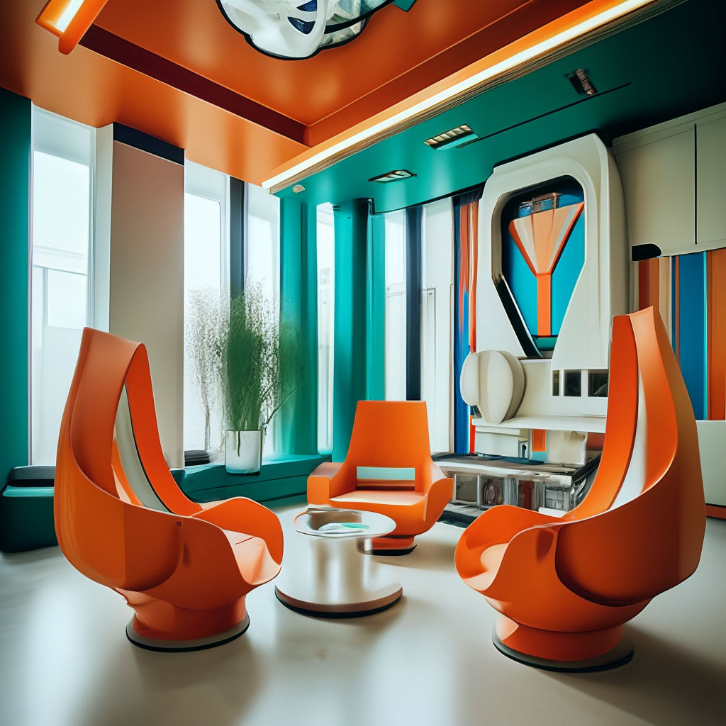 "Interior in the style of constructivism" — image created in Shedevrum
