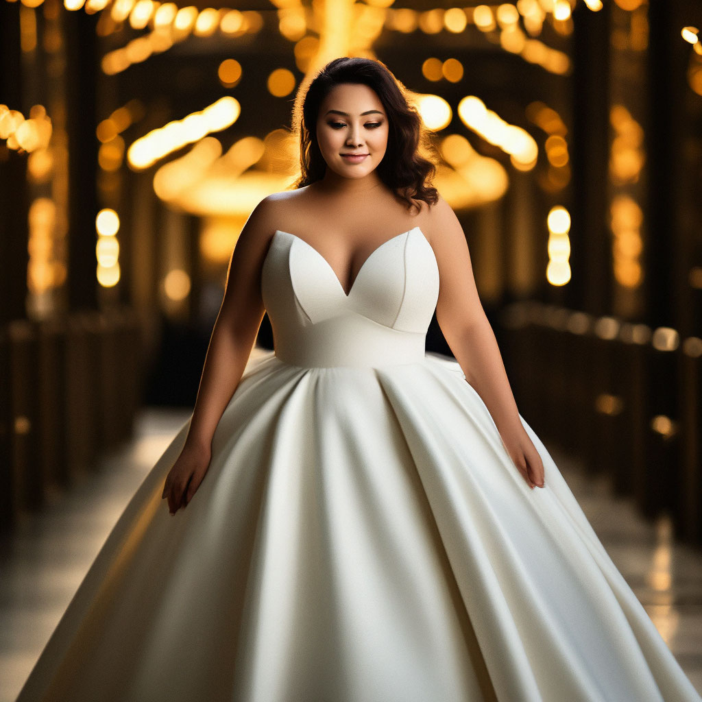 Fat bride in a wedding dress image created in Shedevrum