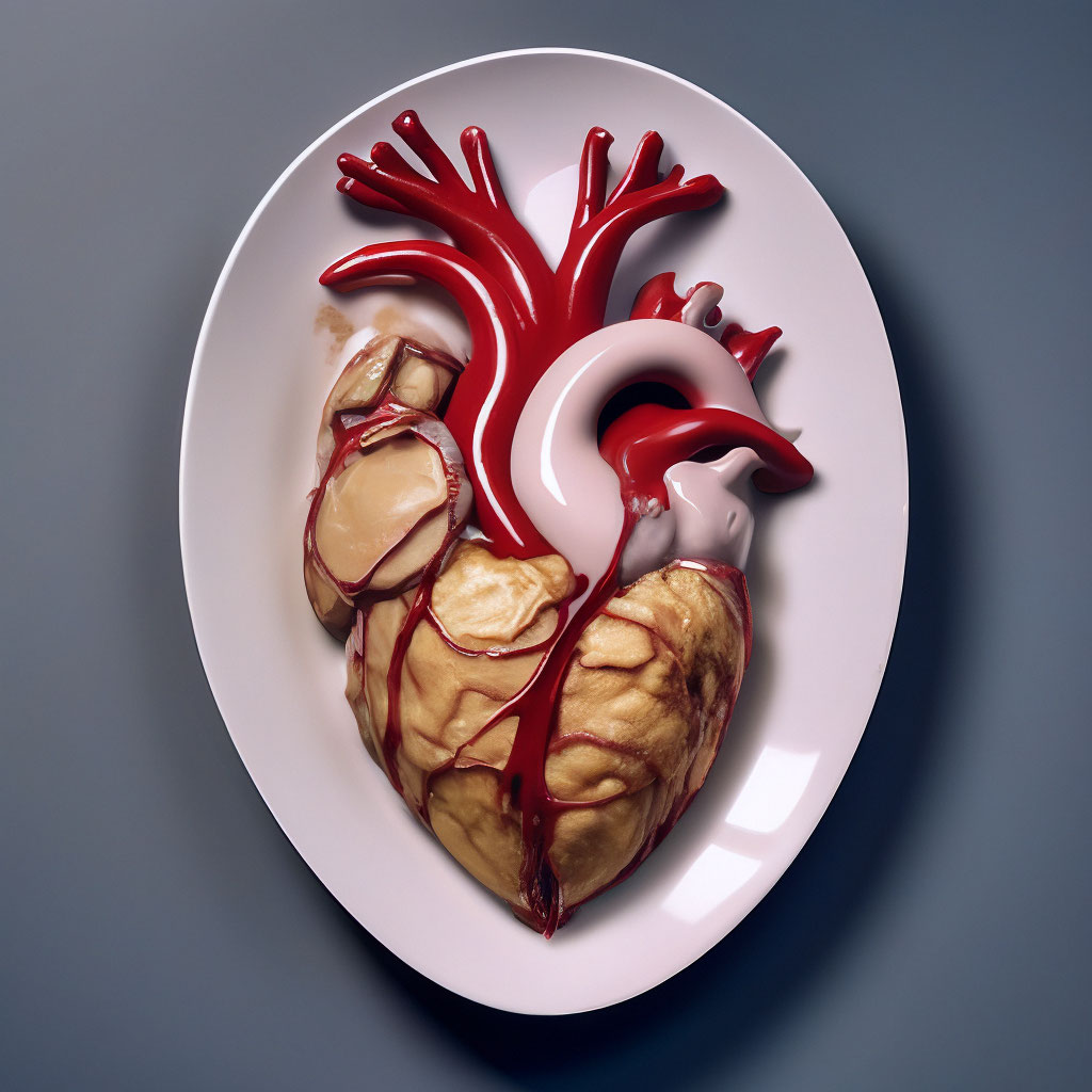  The Anatomical Heart Is On A Plate Image Created In Shedevrum