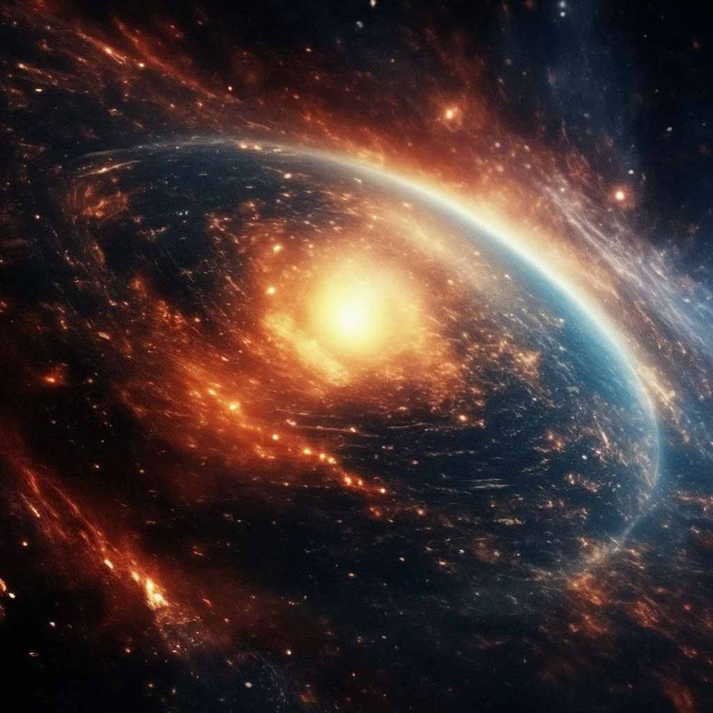 "The origin of the universe" — image created in Shedevrum