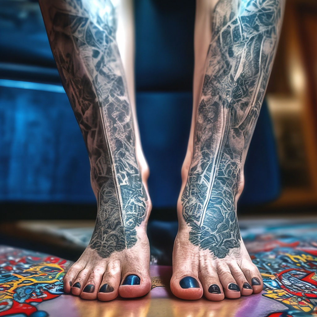 Татуировки для мужчин на ноге