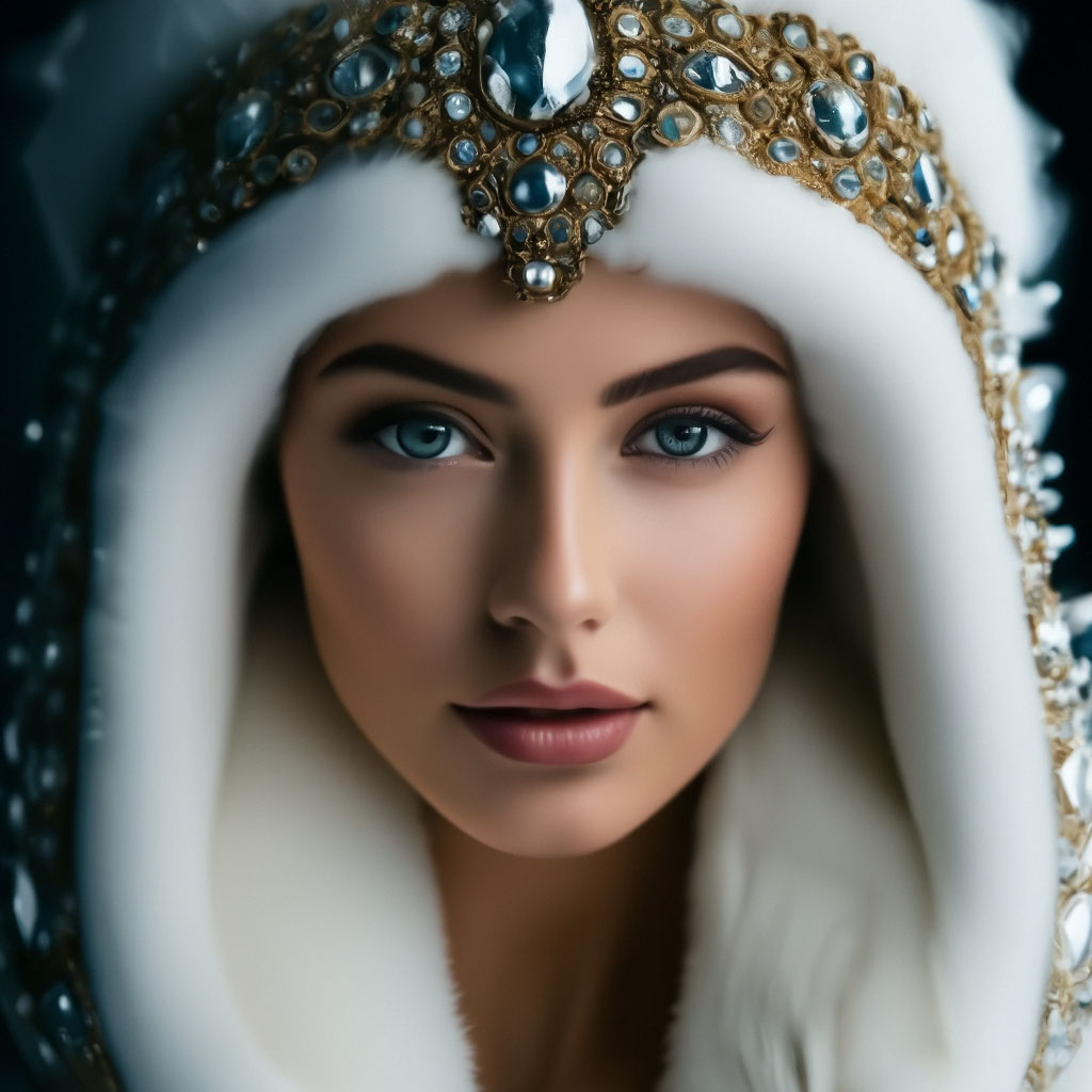 "Russian beauty in a chic kokoshnik embroidered with stones and a rich ...