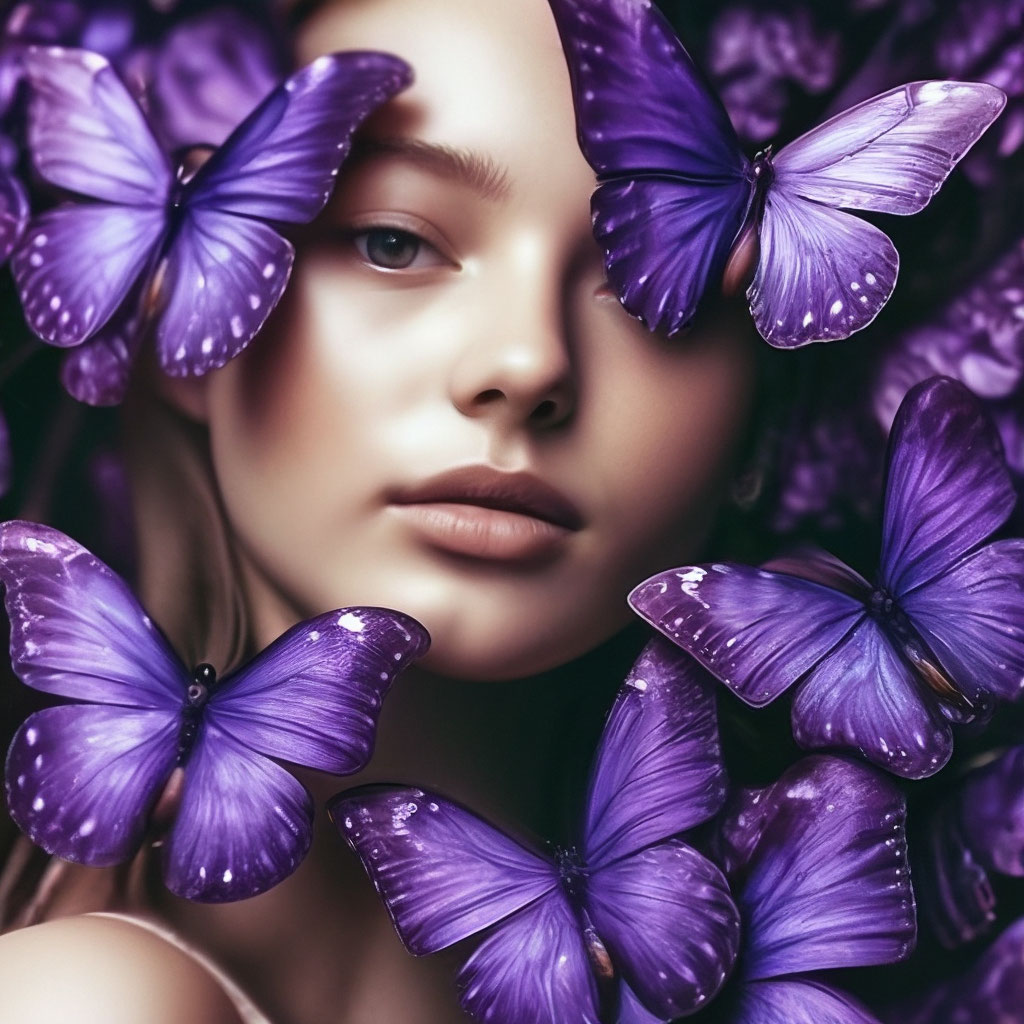 marusya_marusya фиолетовые бабочки …» — создано в Шедевруме