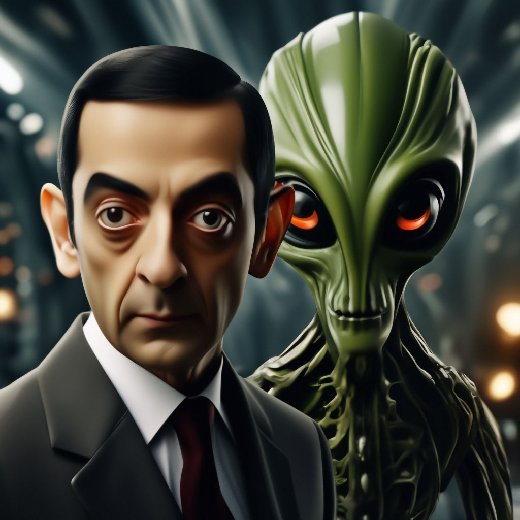 "The symbiosis of Mr.Bin and Alien" — image created in Shedevrum