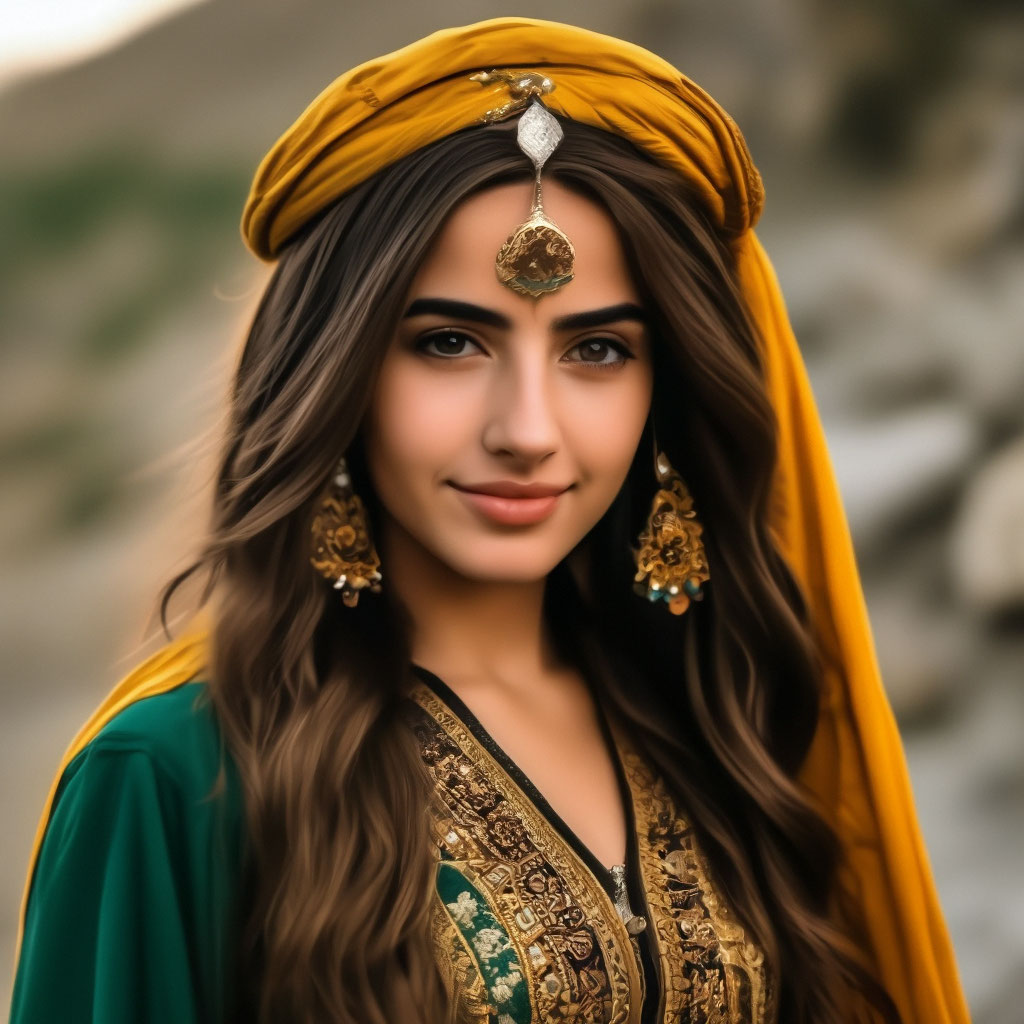 "A kurdish girl with traditional clothes" — image created in Shedevrum