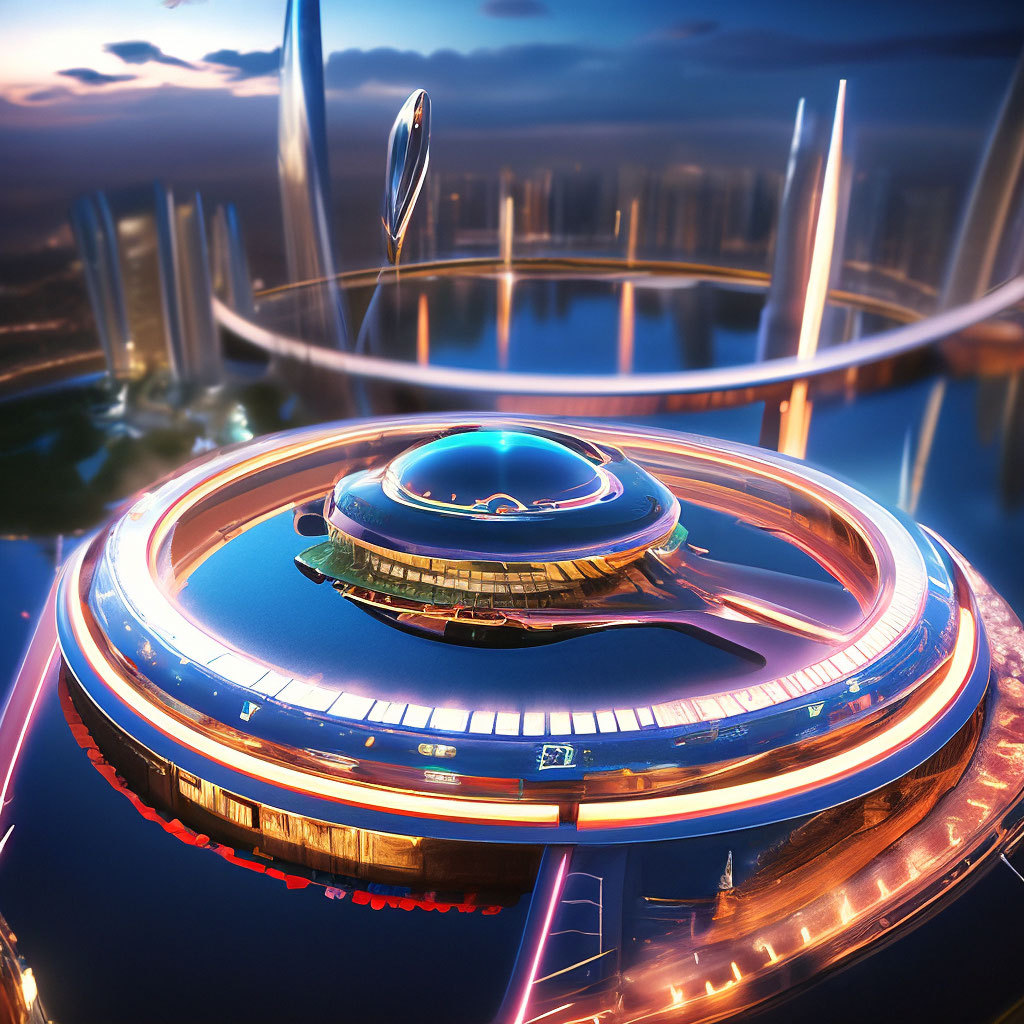 "The world around the giant loop of the sparkling hi-tech engine of the ...