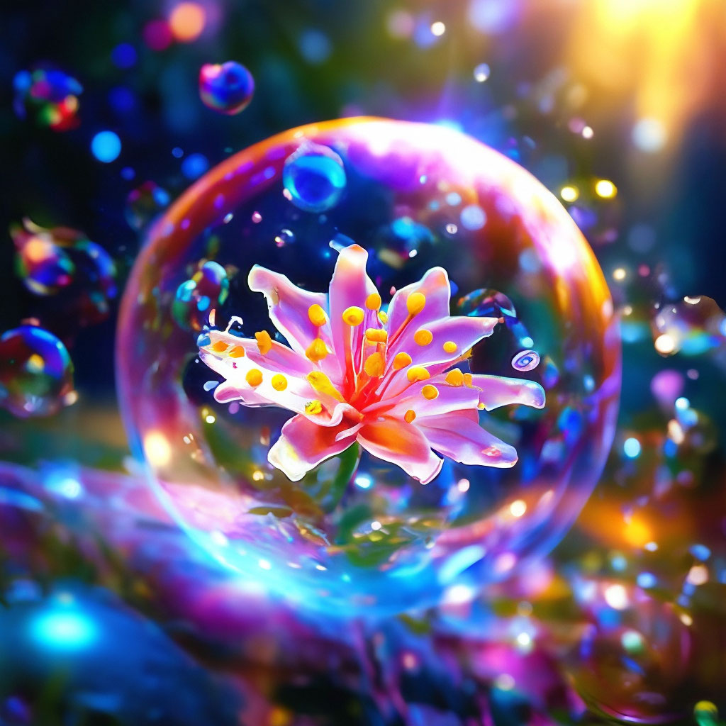 magic soap bubbles, fantasy style, inside a soap bubble is an unusual ...